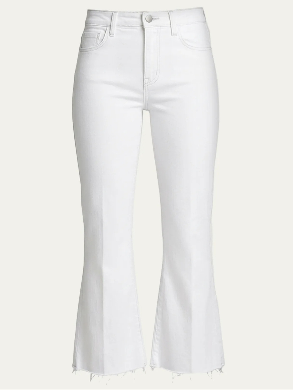 L'AGENCE White Cropped Flare Jeans